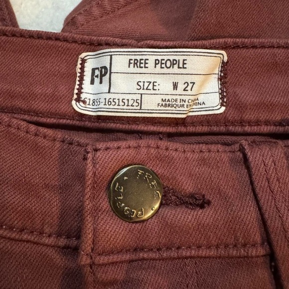 Free People High Waist Long and Lean Skinny Jeans, Red Mocha, Women’s 27 NWT - Picture 4 of 7